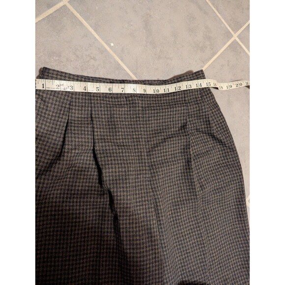 Vintage 80s High Waist Houndstooth Wool Blend Trousers womenMade in Romania Sz 8 - Picture 6 of 15